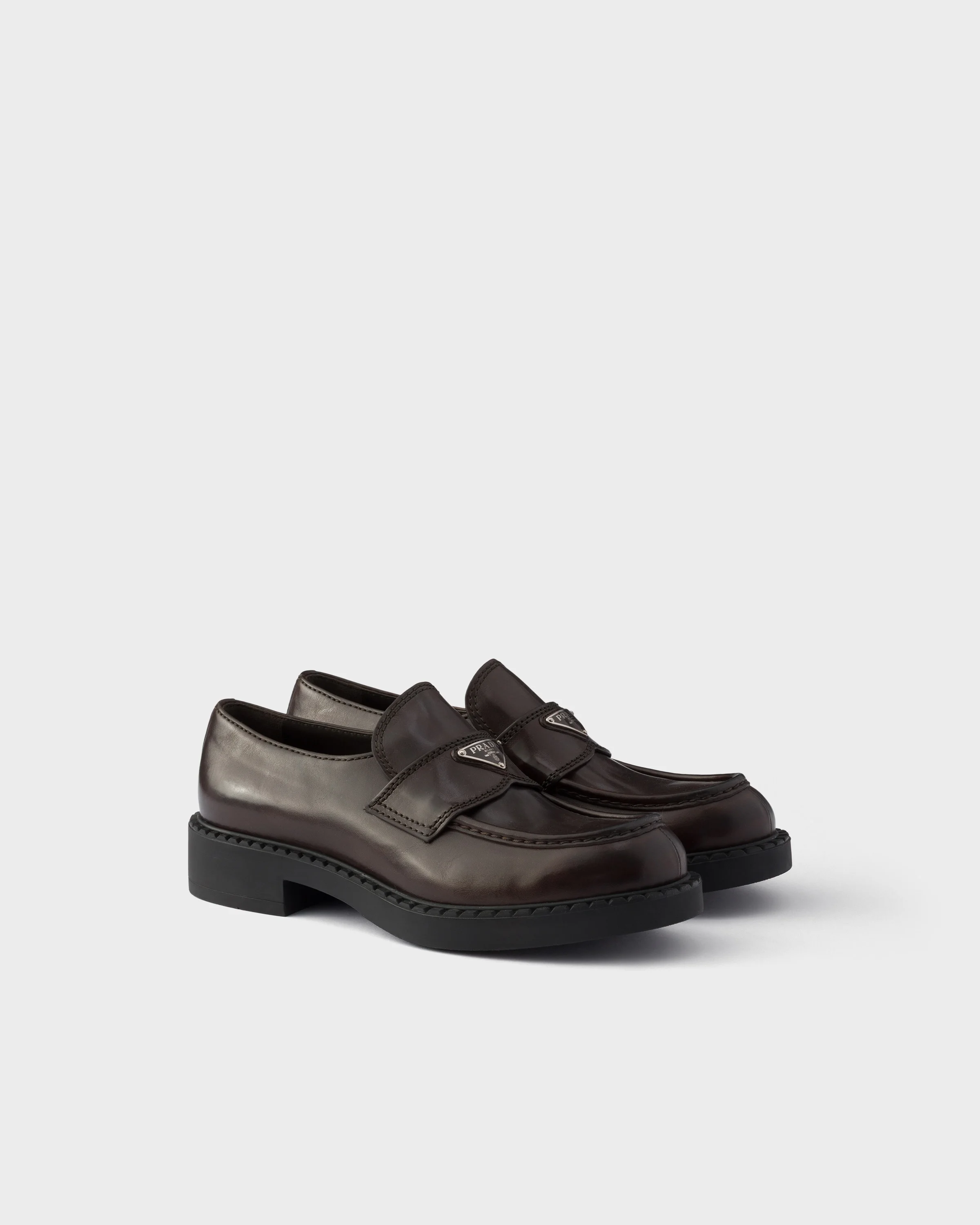 Chocolate aged leather loafers - 1