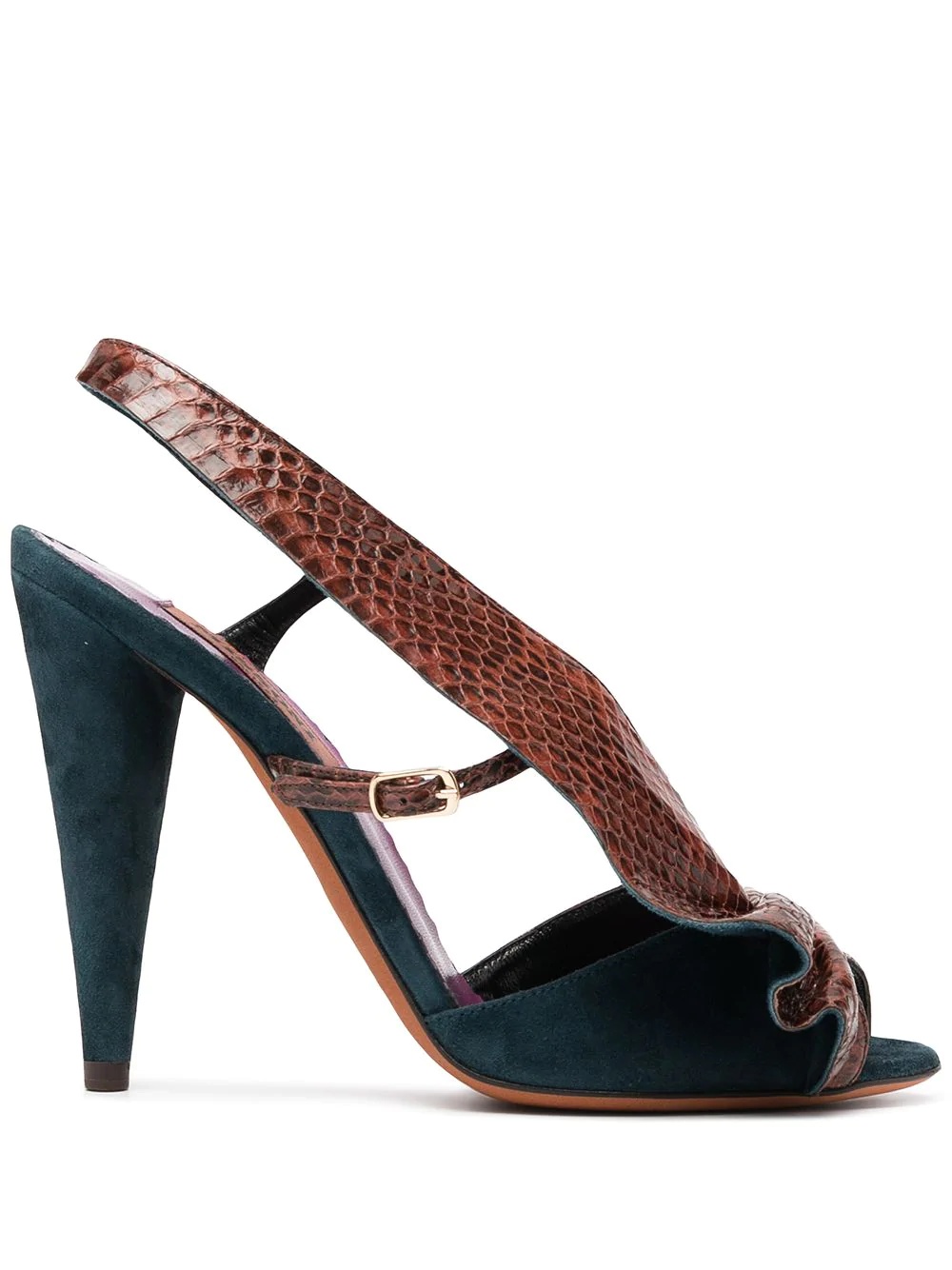 snakeskin-effect sandals - 1