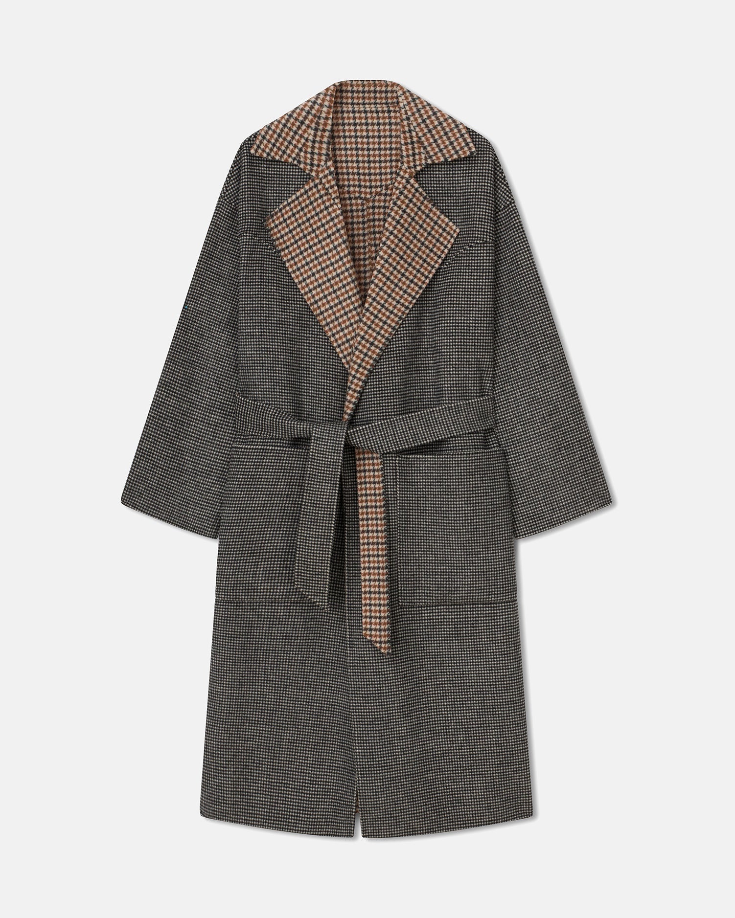 Wool Silk Blend Robe Coat - 7