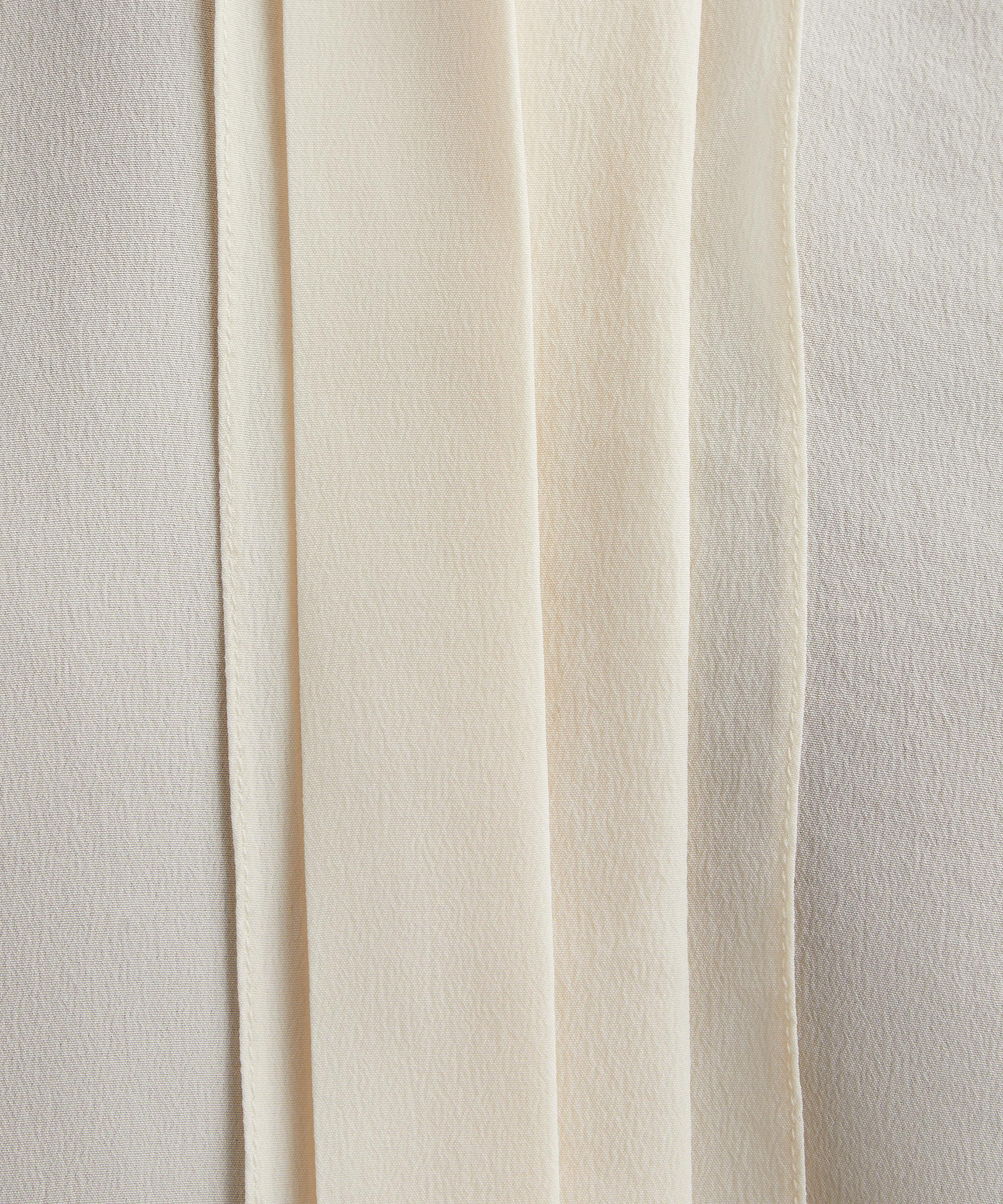 Ivory Pintuck Pleated Silk Blouse - 5