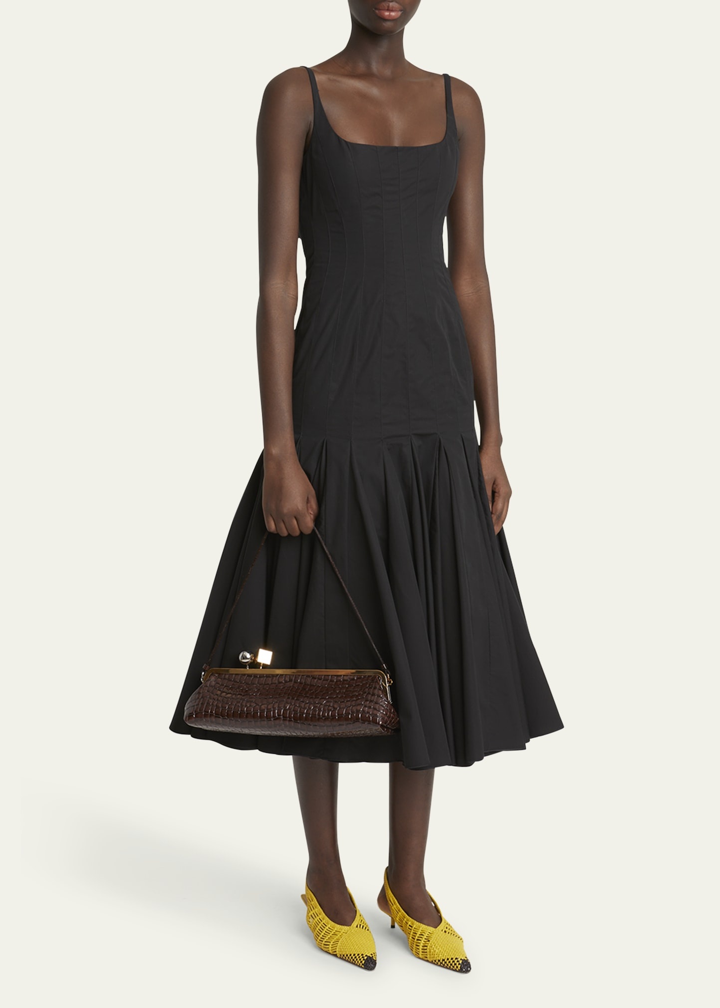 La Pochette Salon Patent Croc-Embossed Shoulder Bag - 6