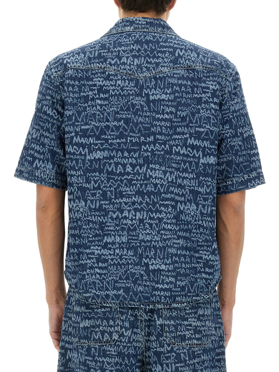 Marni Men Denim Bowling Shirt - 3