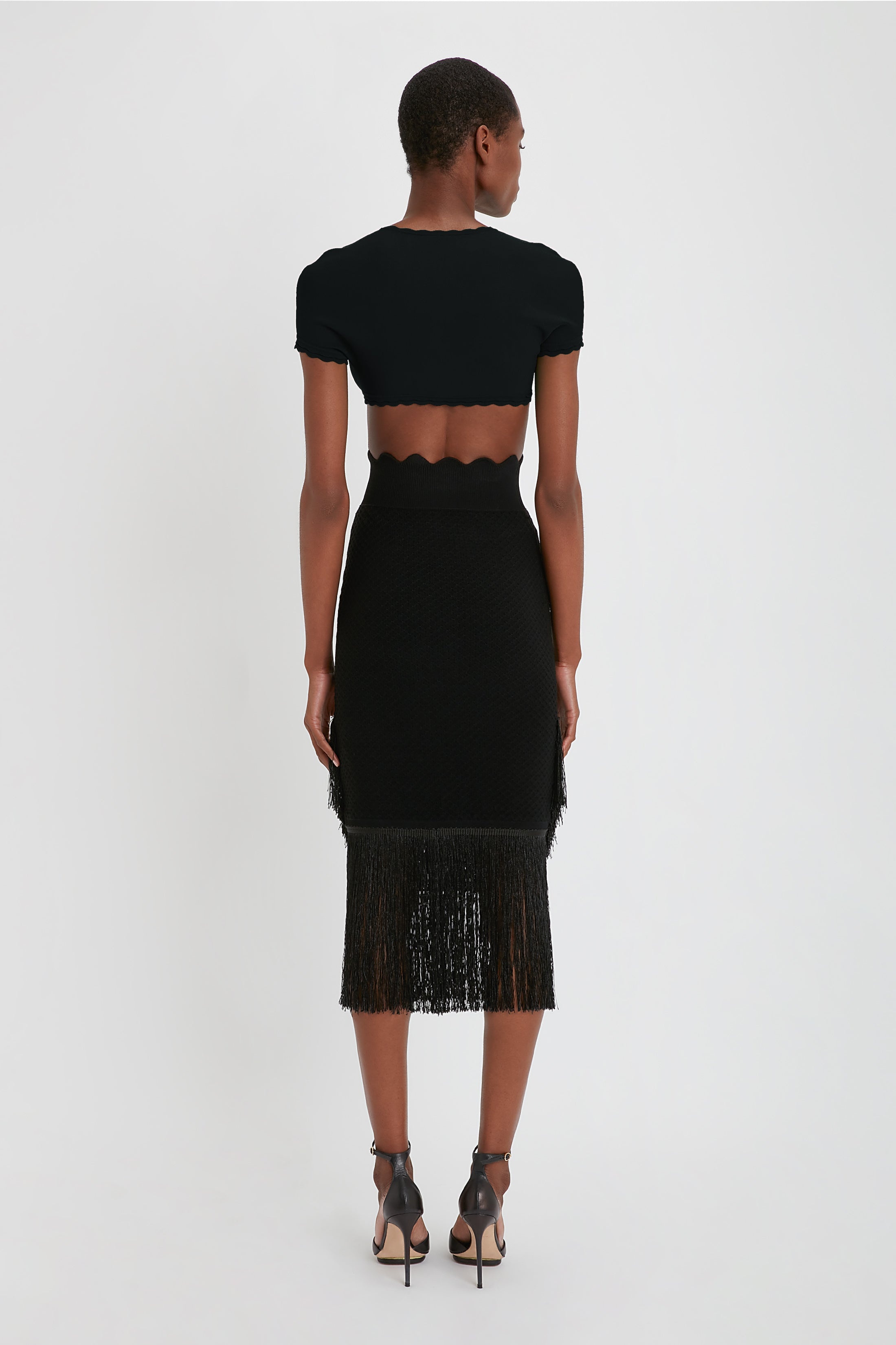 Crochet Patchwork Skirt In Black - 5