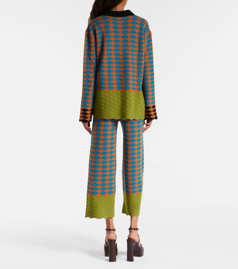 Intarsia wool polo sweater 3