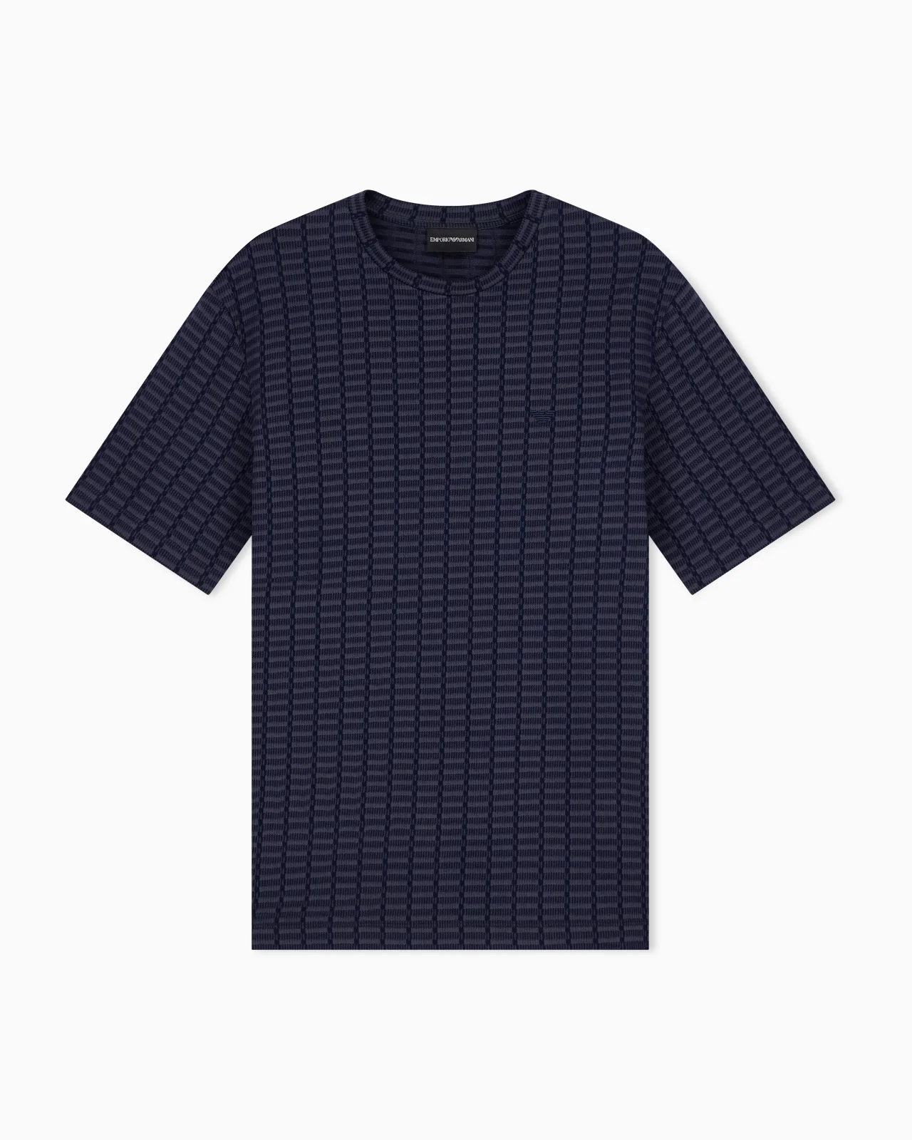 JERSEY JACQUARD KNIT-EFFECT T-SHIRT - 1
