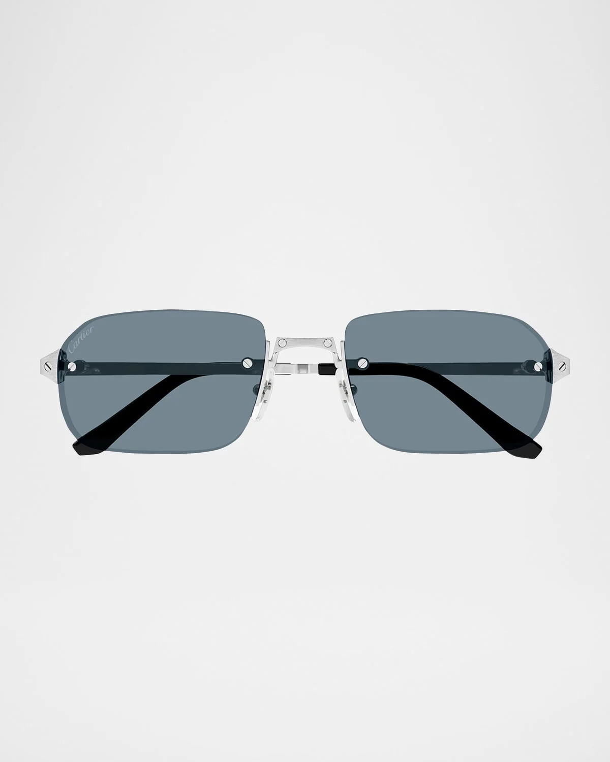 Men's Metal Rimless Rectangle Sunglasses - 1