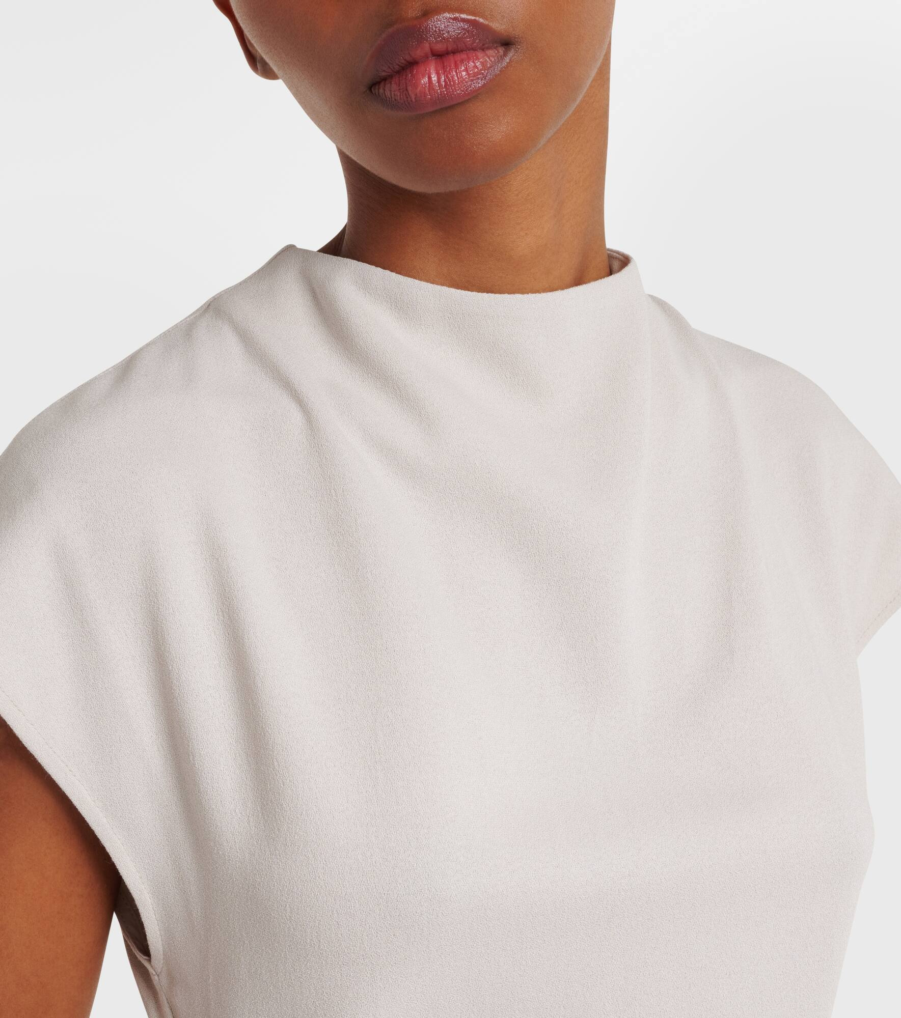 Draped woven maxi dress - 4