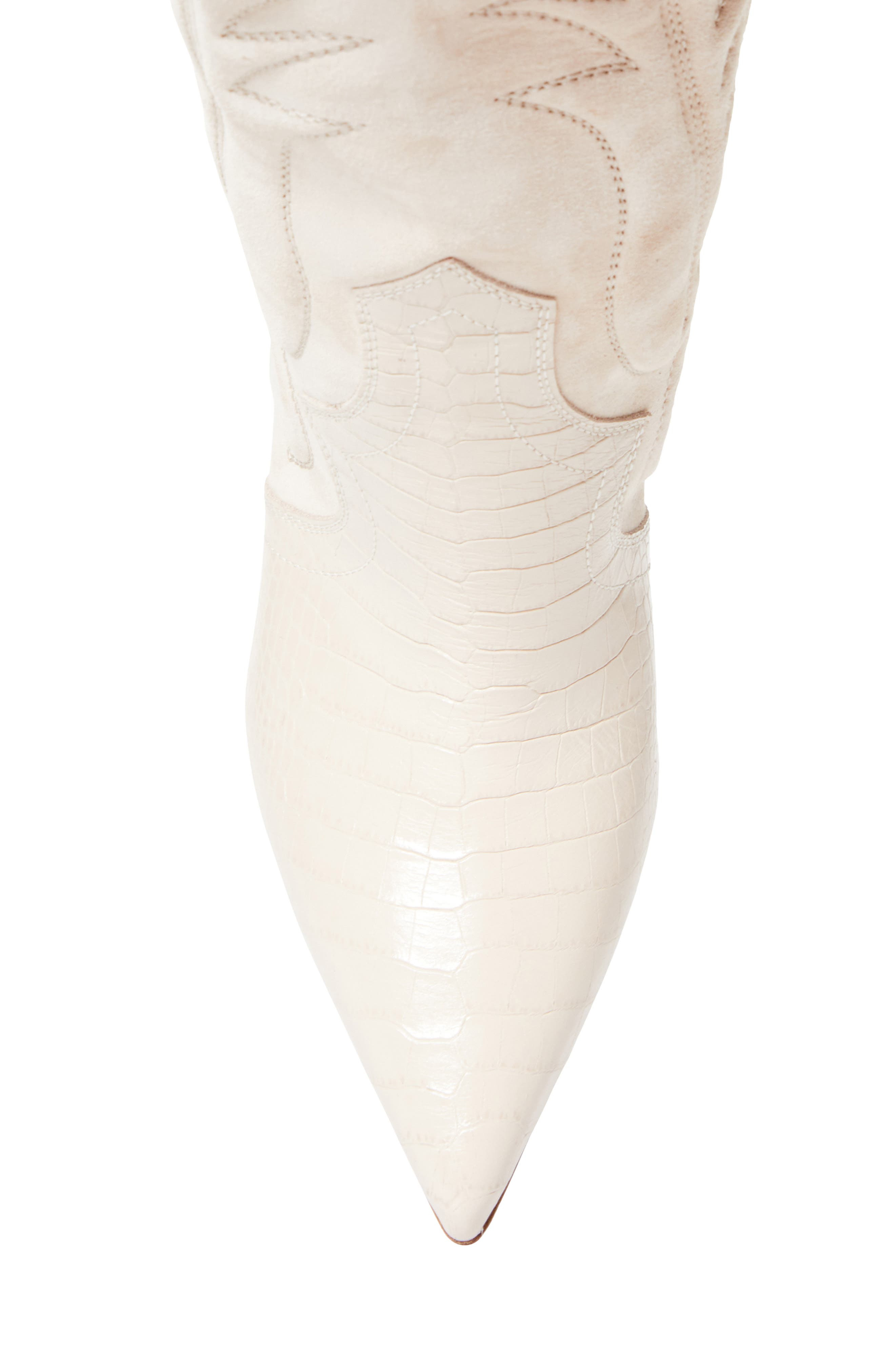 Christian Louboutin Santia Pointed Toe Western Boot in 9062  Pearl at Nordstrom - 5