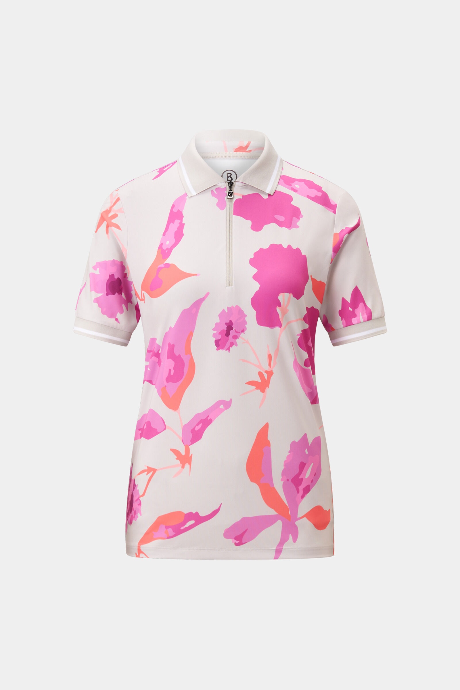 Calista functional short-sleeved top in Sand/Pink - 1