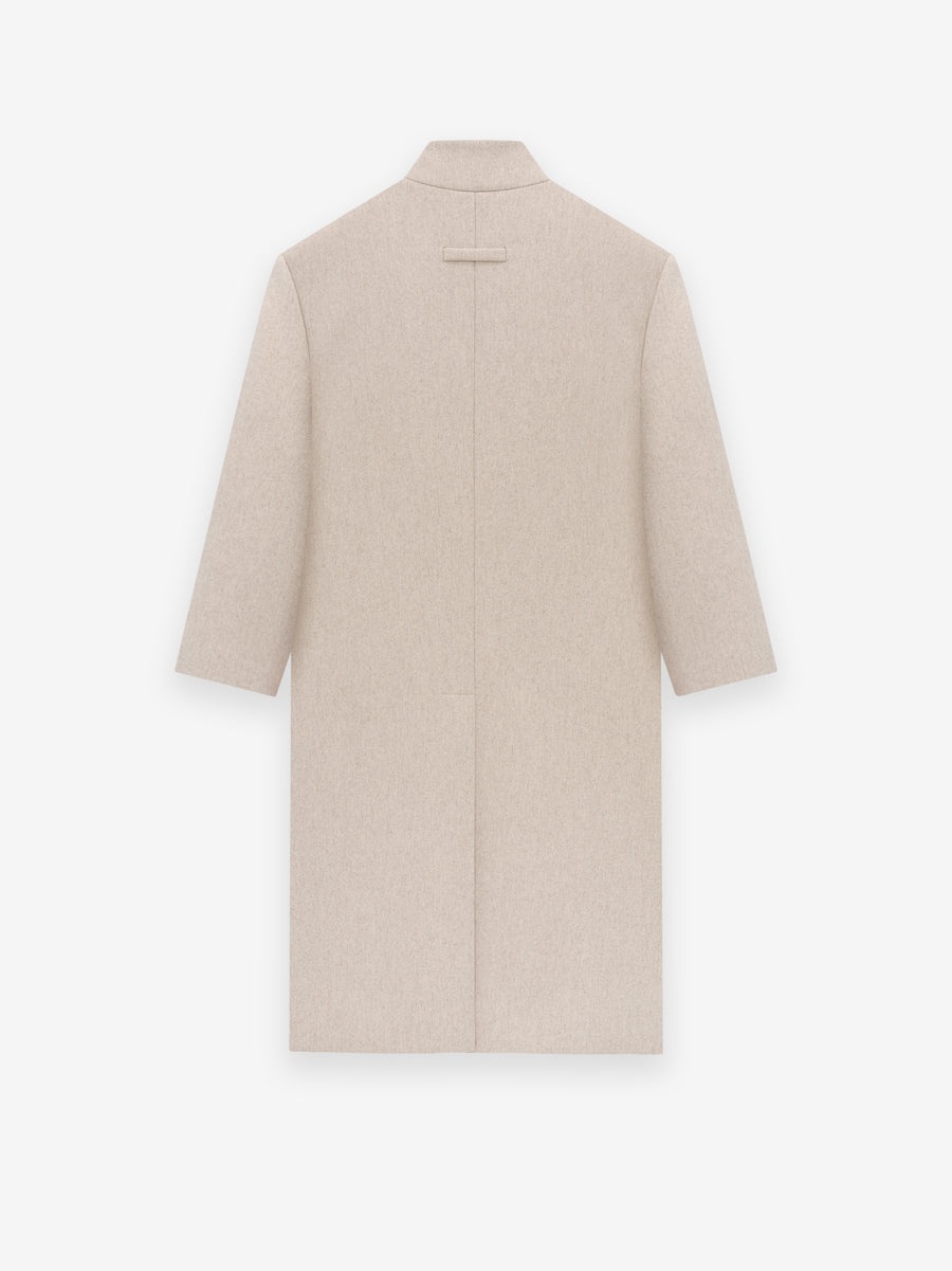 Military Wool Lapelless Coat - 4