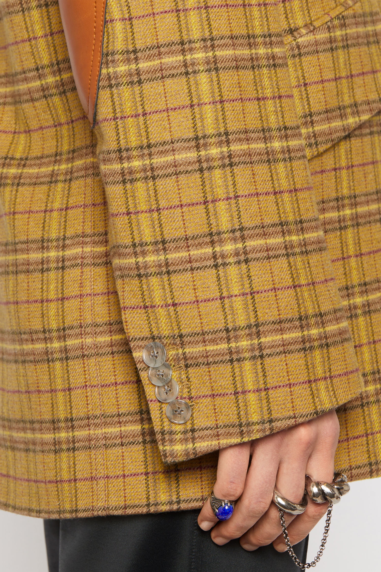 Checked suit jacket yellow/beige - 8