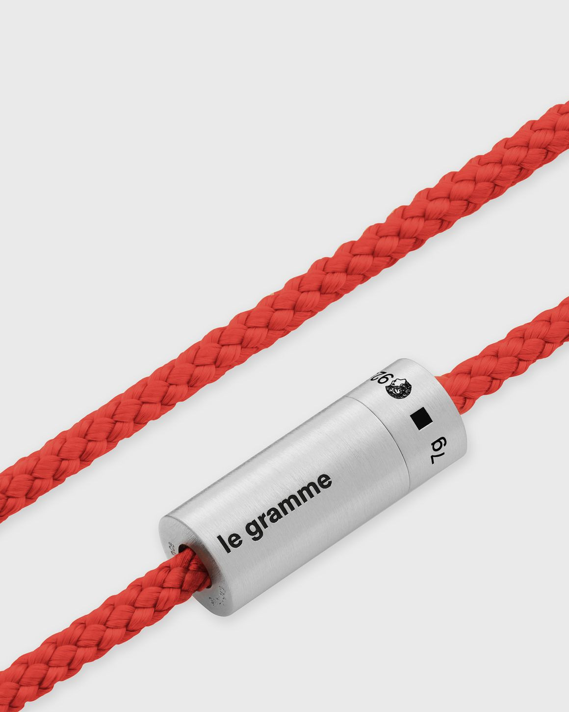 7g-brushed-sterling silver-red nato-cable-bracelet - 4