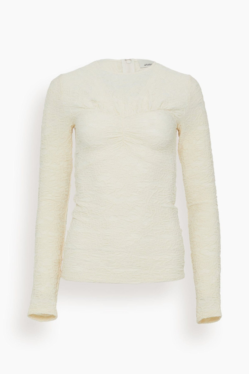 Floride Long Sleeve Top in Ecru - 1