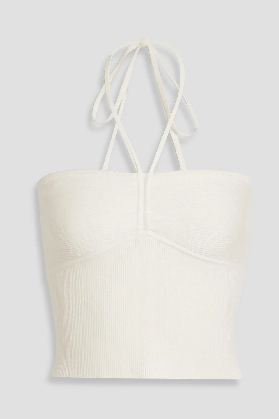 Linnie ribbed-knit halterneck top - 1