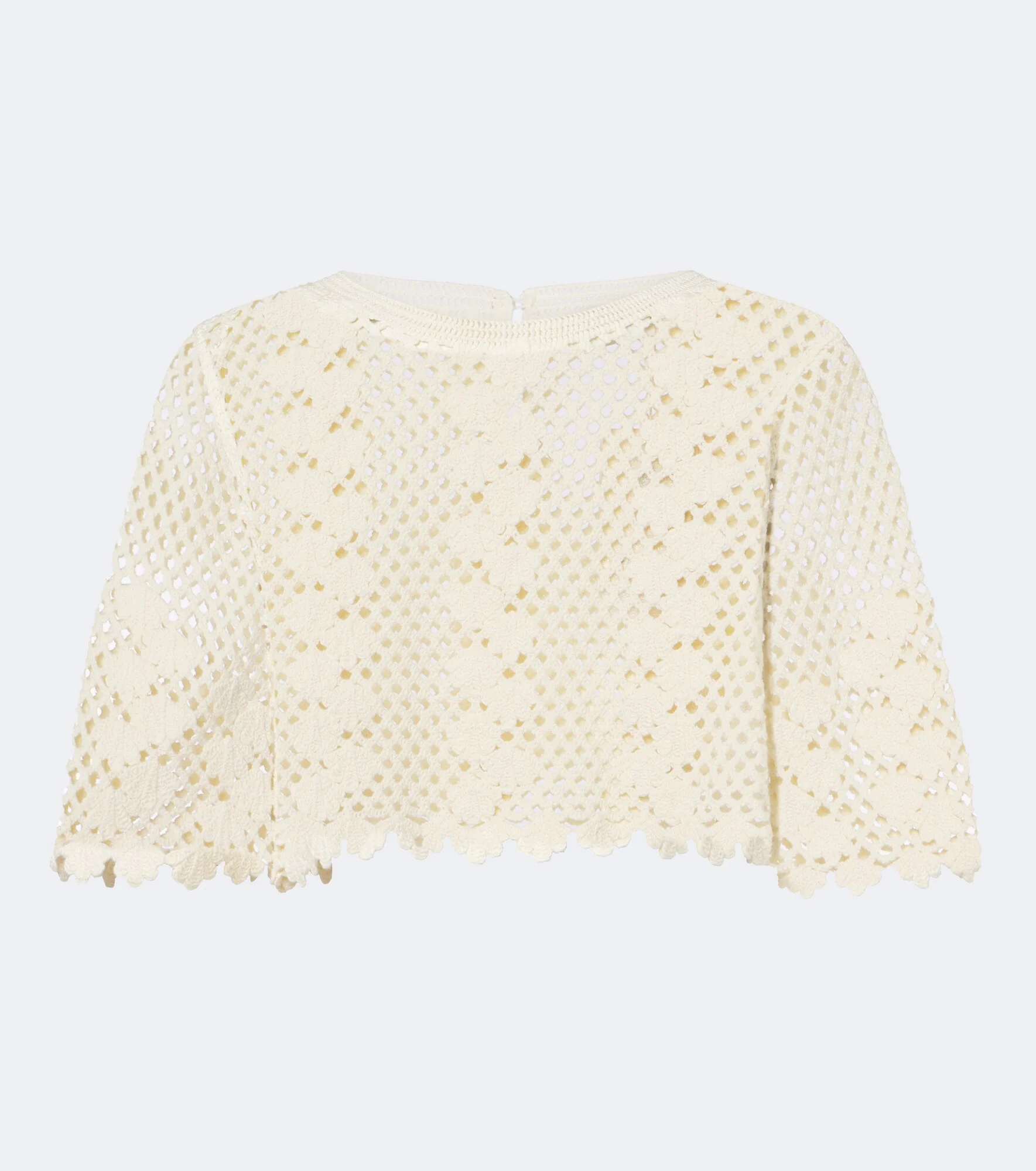 Saskia cropped crochet cotton top - 1
