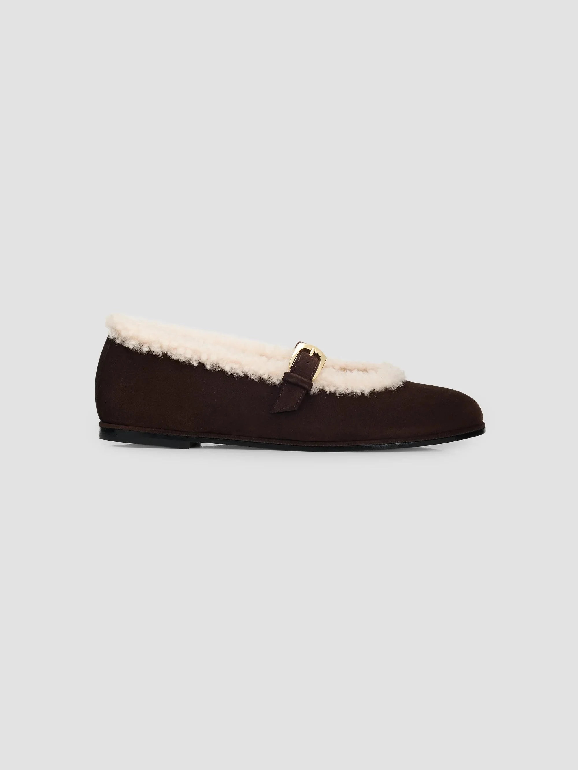 Women's Sai Shearling-Lined Suede Mary Janes - Hickory Natural - 1