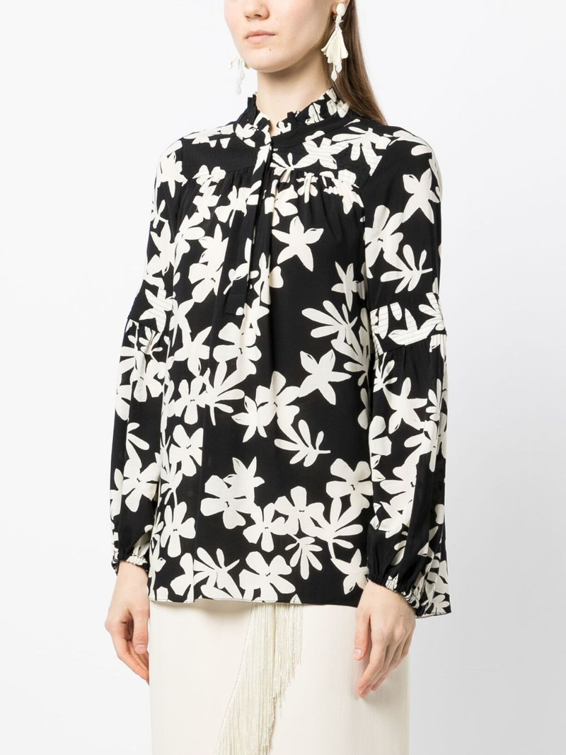 floral-print ruffled blouse 3
