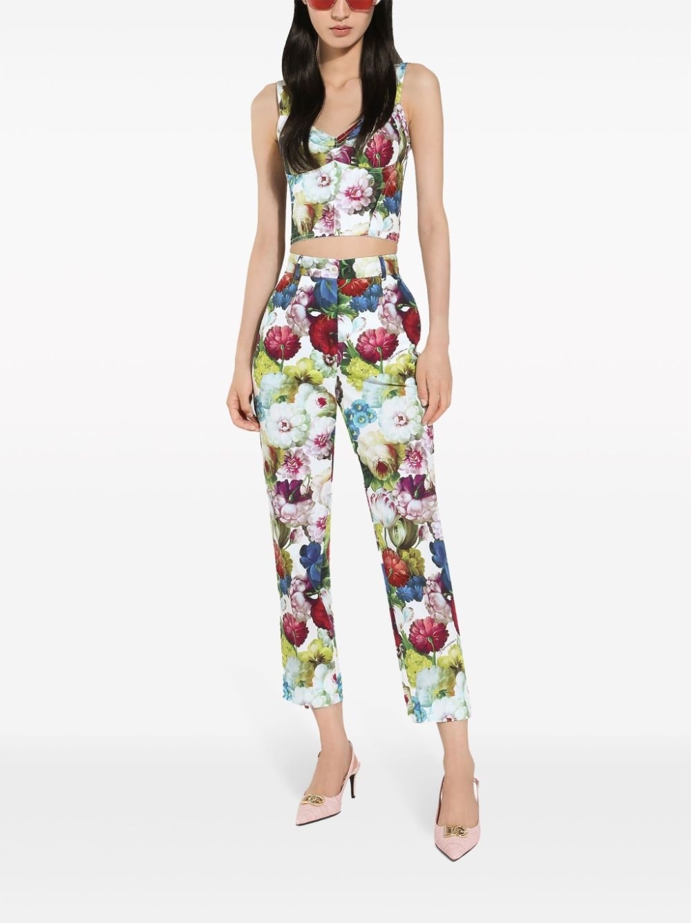 floral-print corset top - 3