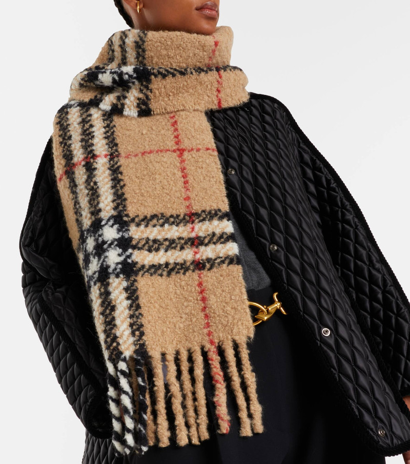 Burberry Burberry Check alpaca and wool-blend scarf outlook
