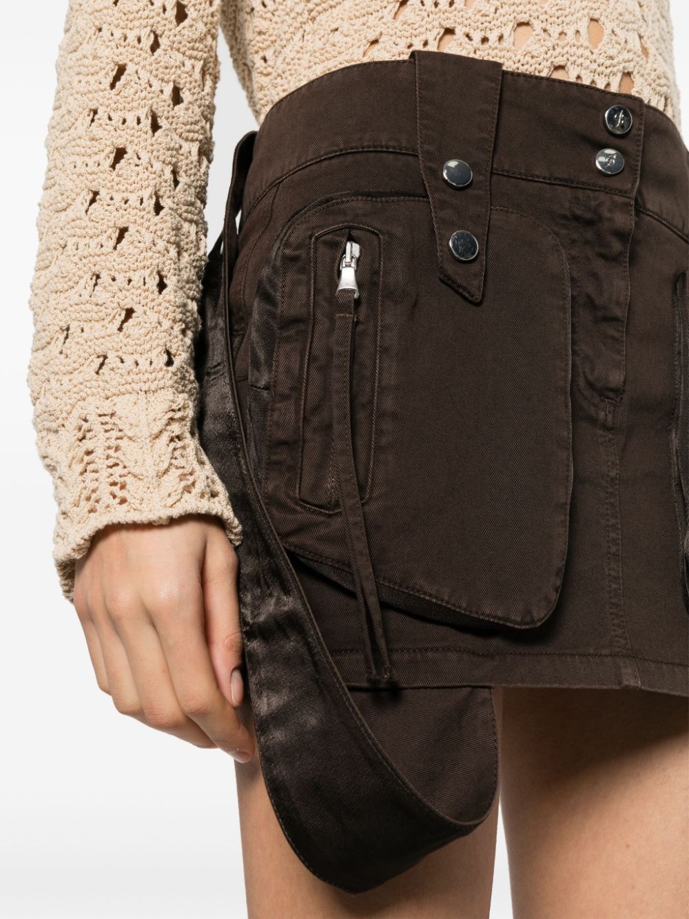 cargo-pockets twill mini skirt - 5
