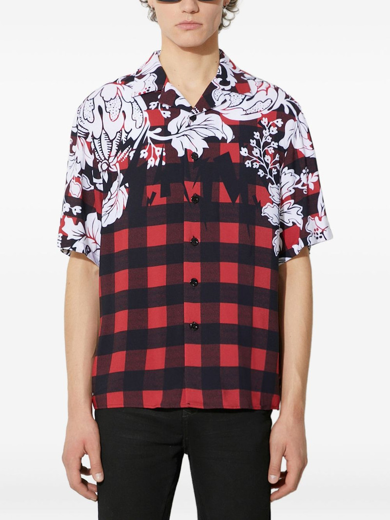 check-pattern short-sleeve shirt 1