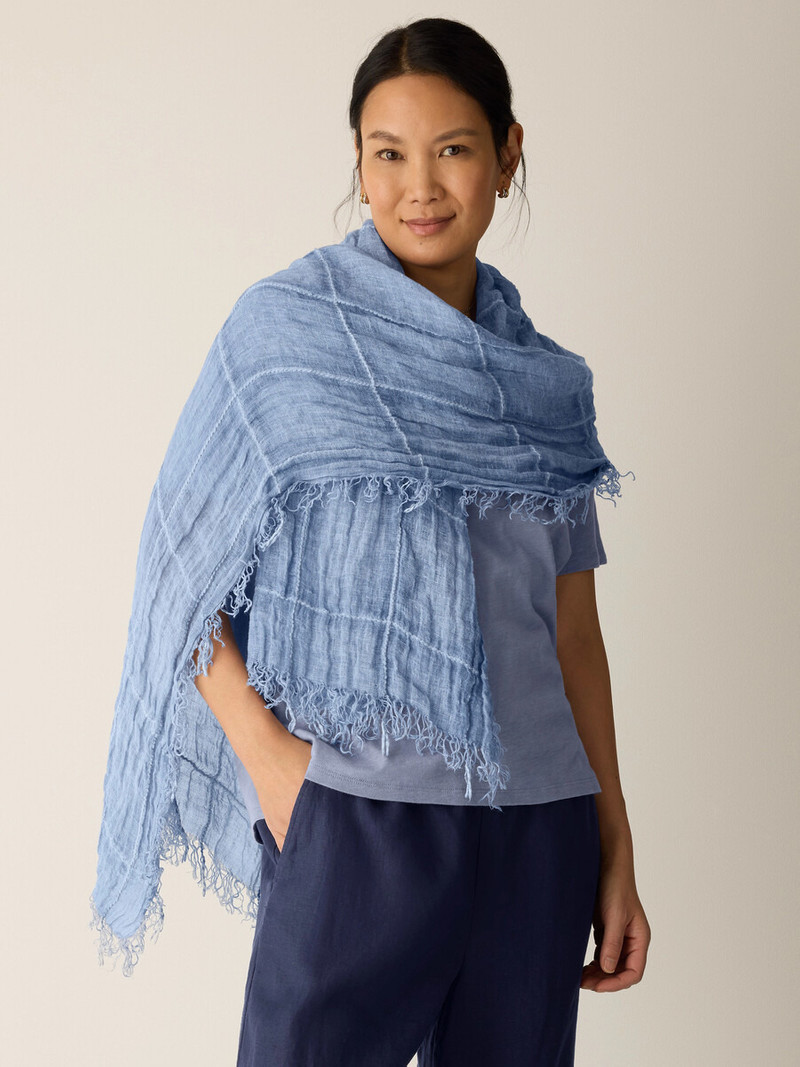 Organic Linen Cotton Squares Scarf 3