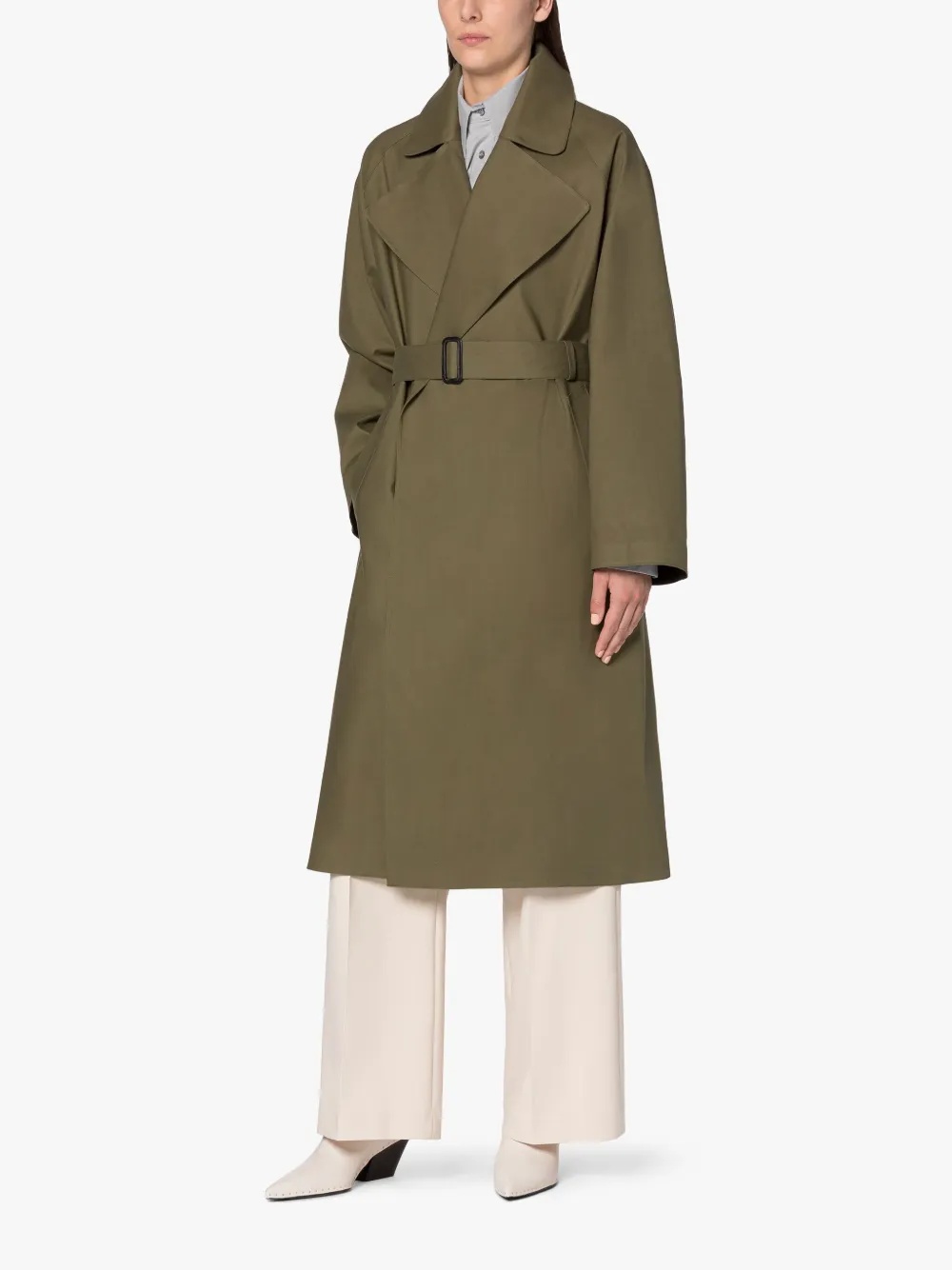 KINTORE KHAKI BONDED COTTON TRENCH COAT - 2