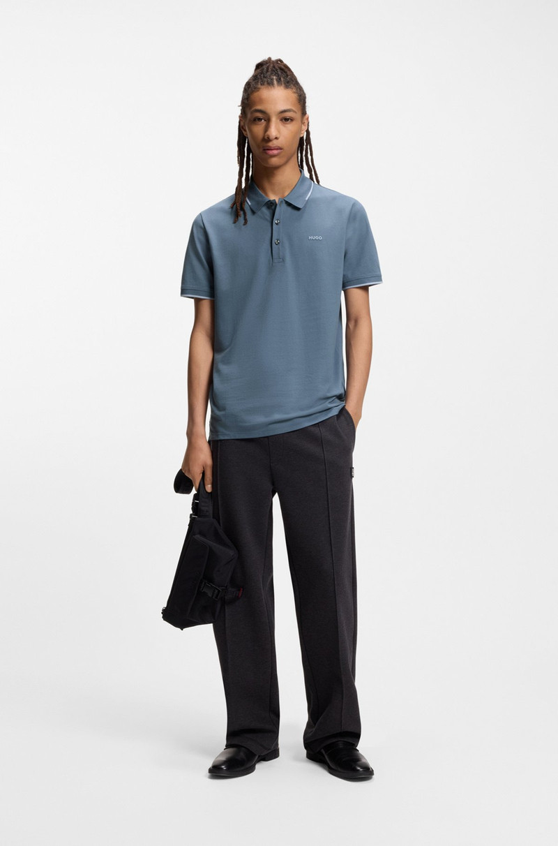 HUGO EMBROIDERED-LOGO SLIM-FIT POLO SHIRT IN STRETCH COTTON outlook