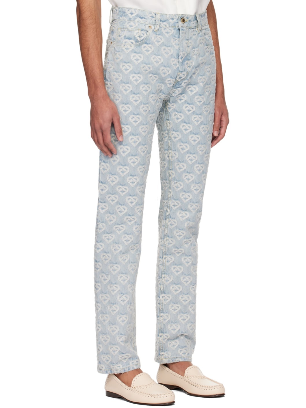 Blue Jacquard Jeans - 4