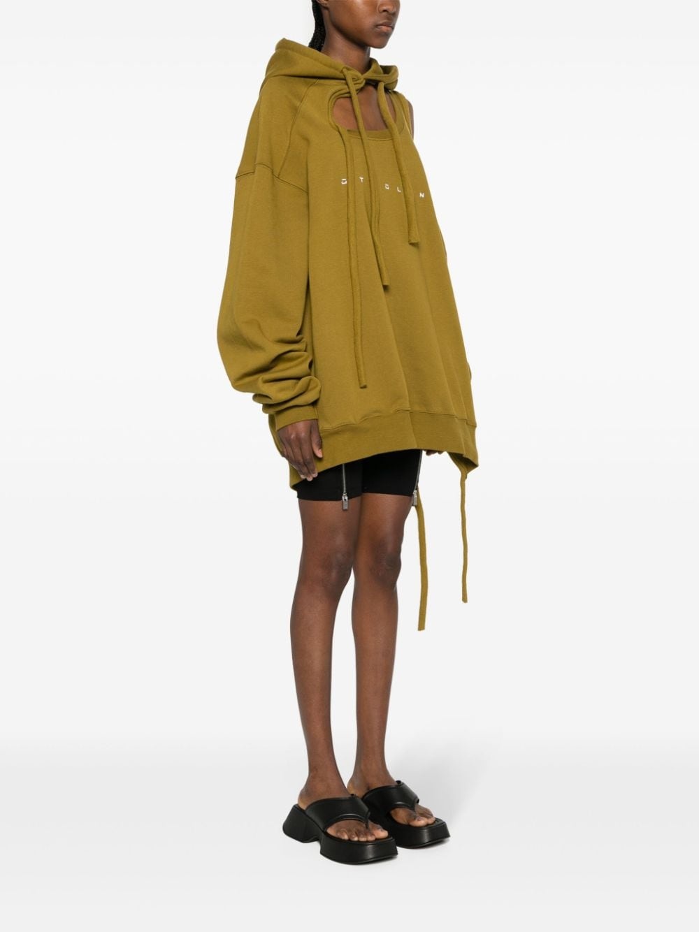 deconstructed cotton hoodie - 3