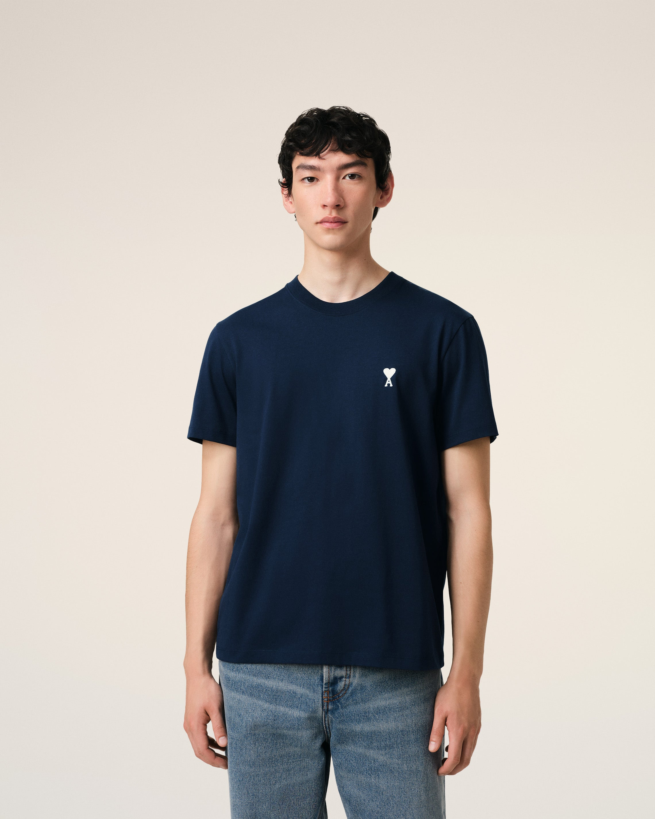 NAVY COTTON AMI DE COEUR T-SHIRT - 4