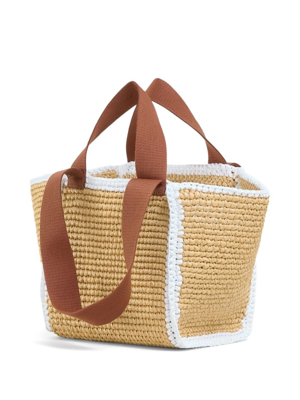 logo-embroidered woven tote bag - 3