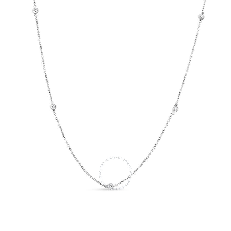 Haus Of Brilliance - Haus of Brilliance .925 Sterling Silver 1/2 Cttw Bezel Set Lab Grown Diamond 5 Station Necklace - 18 - 1