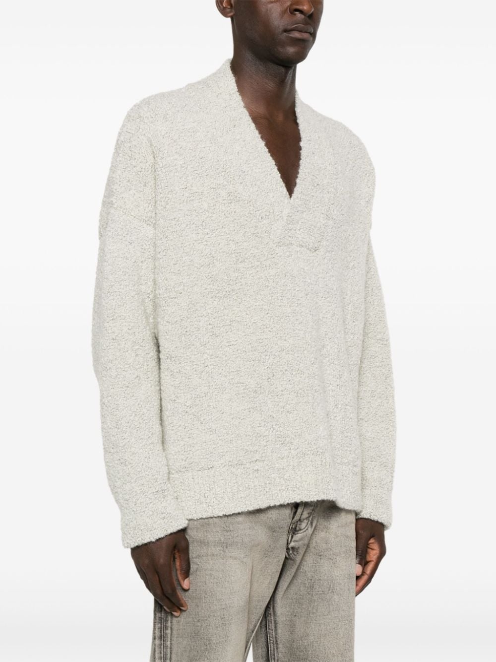 overlapped V-neck sweater - 3