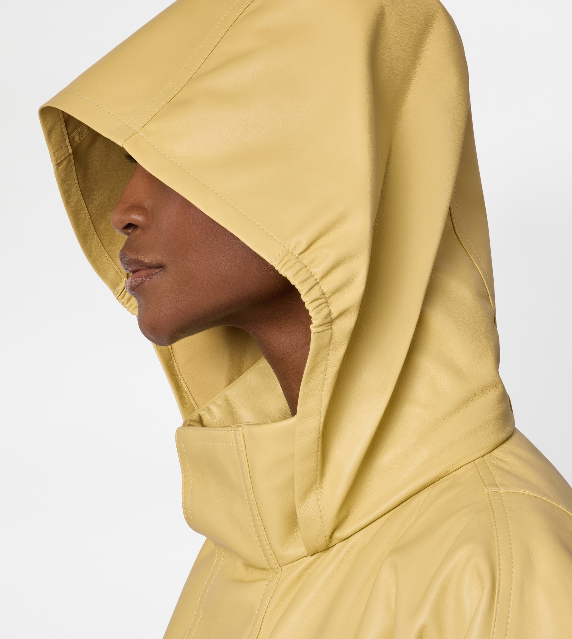 WINDBREAKER IN NAPPA LEATHER - YELLOW - 5
