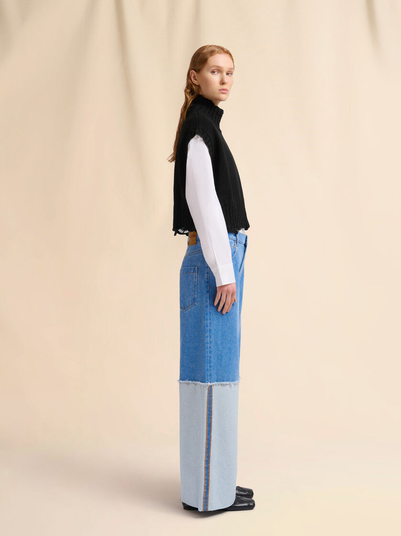 BLACK COTTON CROPPED VEST 5
