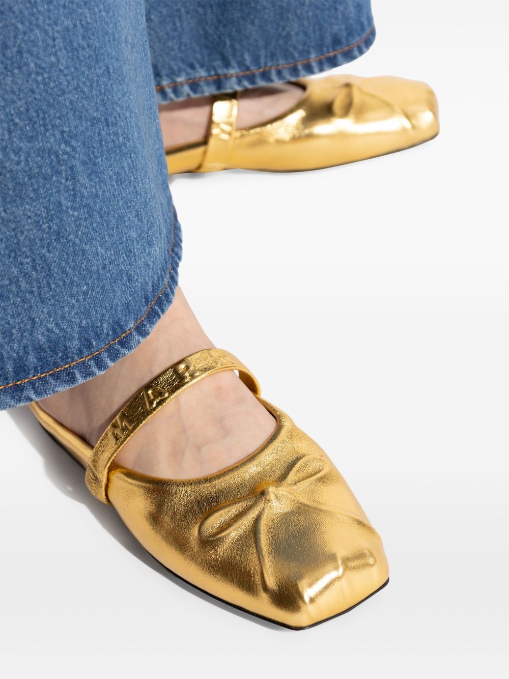 metallic ballerina shoes - 6