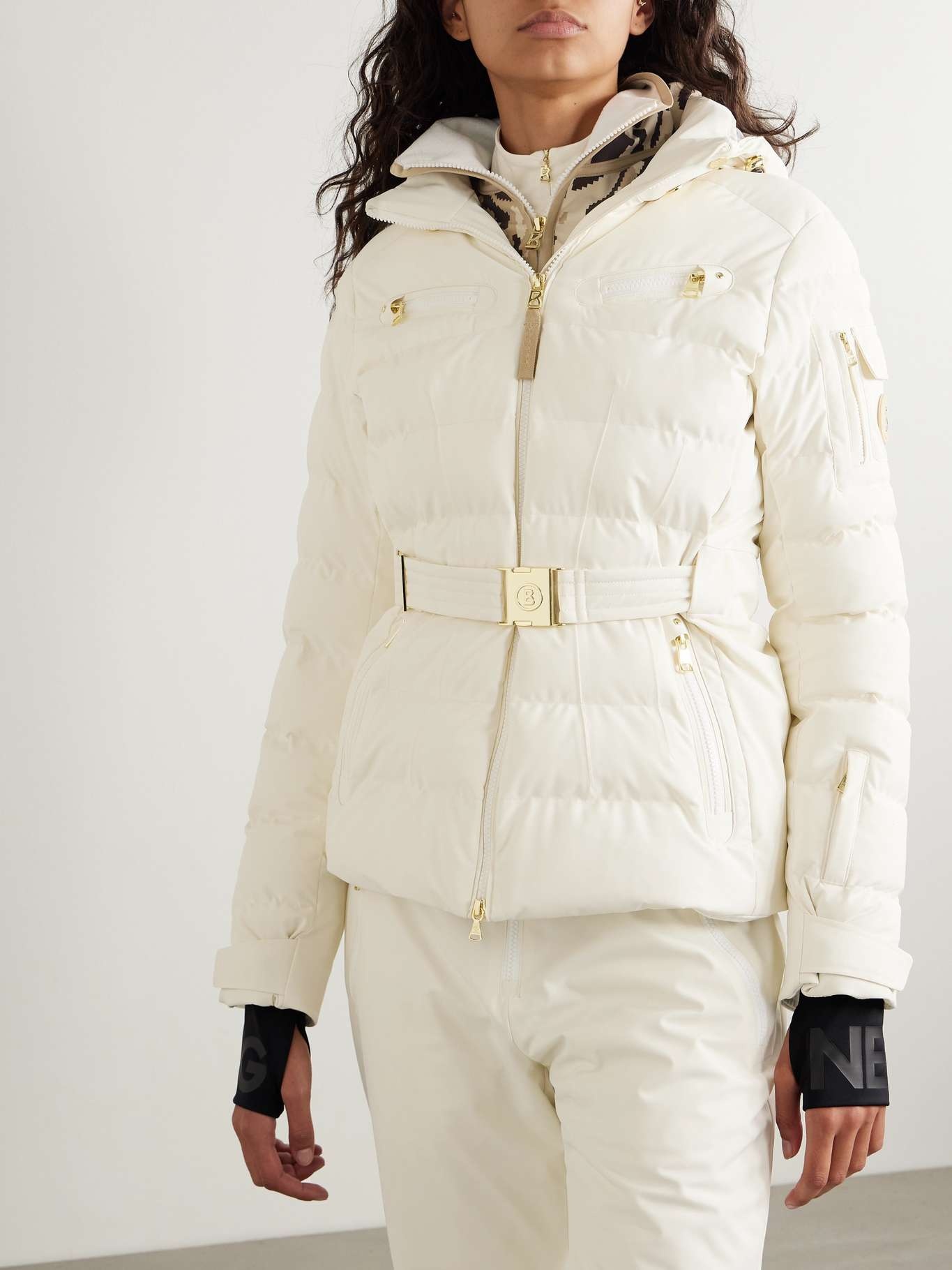 Ellya layered belted quilted ski jacket - 3