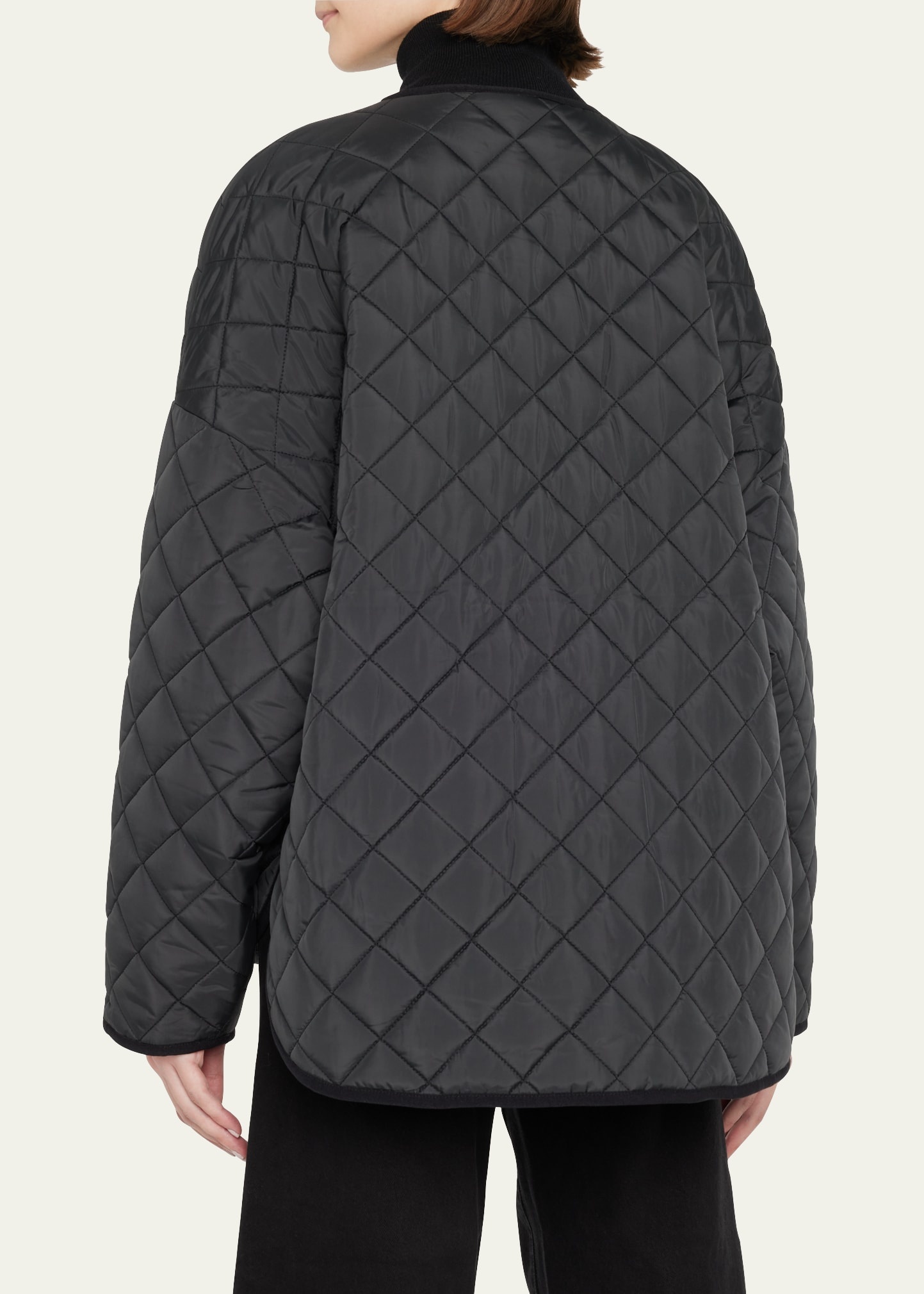 Water-Resistant Quilted Oversize Jacket - 3