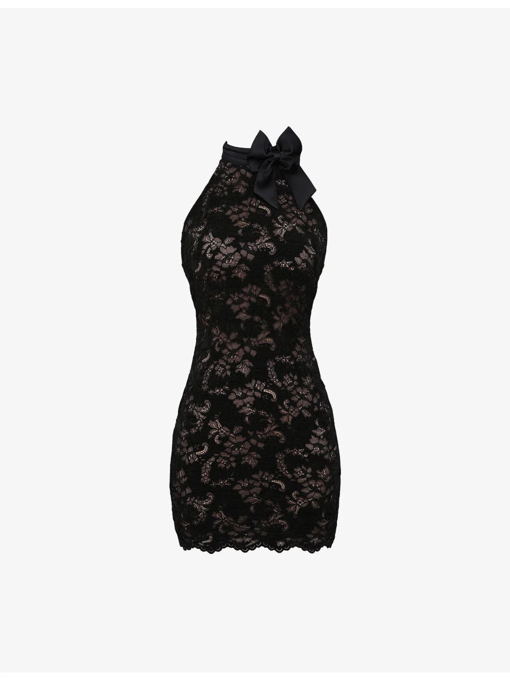 Natalya Detachable-Bow Lace Mini Dress - 1