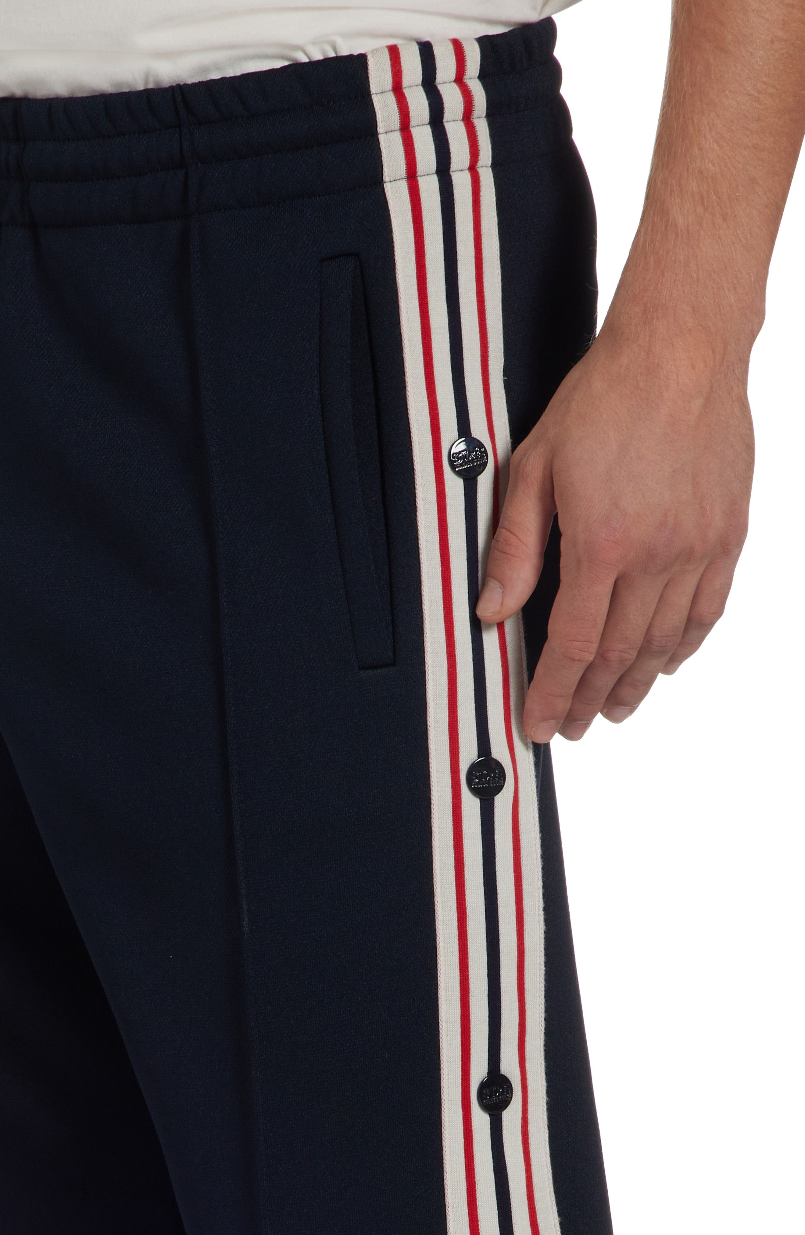 Golden Goose Side Stripe Snap Track Pants in Dark Blue/Papyrus at Nordstrom - 5