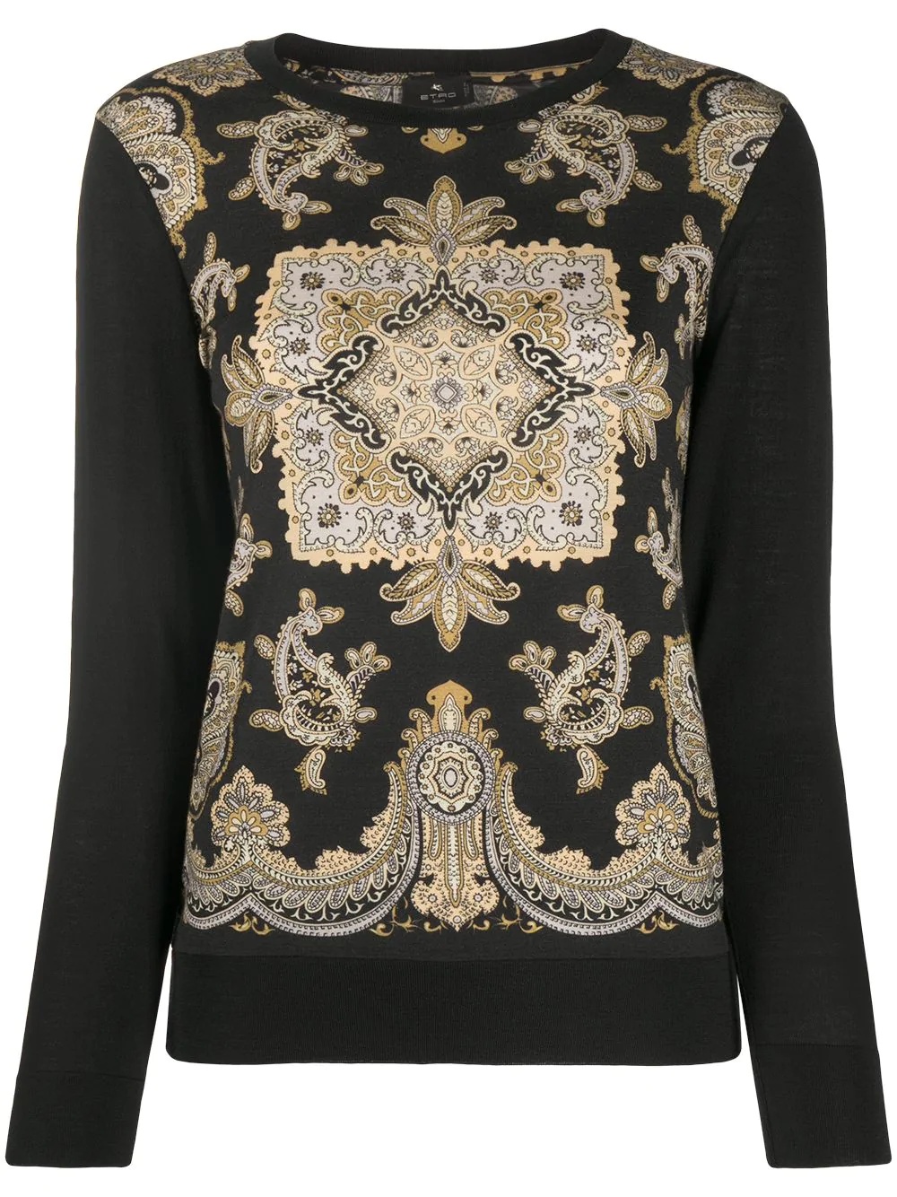 paisley print jersey jumper - 1