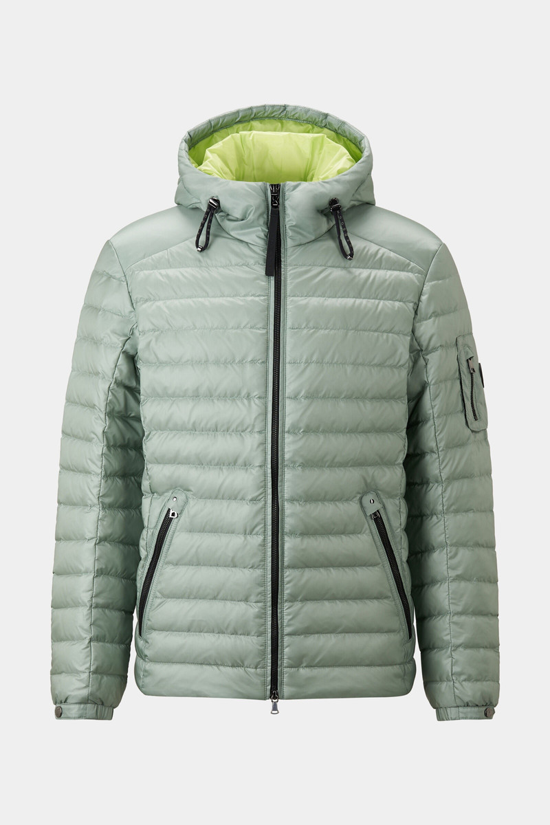 Loke lightweight down jacket in Lime green 1