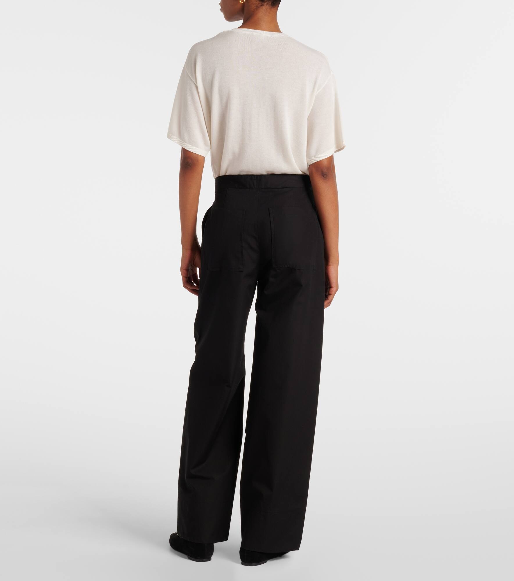 Wide-leg cotton pants - 3
