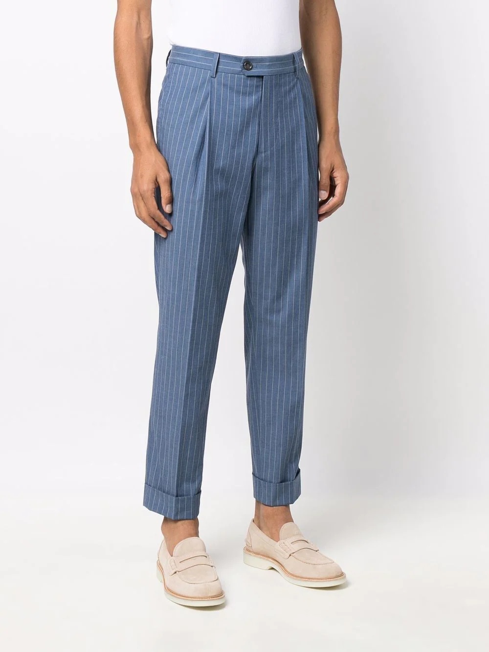 pinstripe-pattern straight trousers - 3