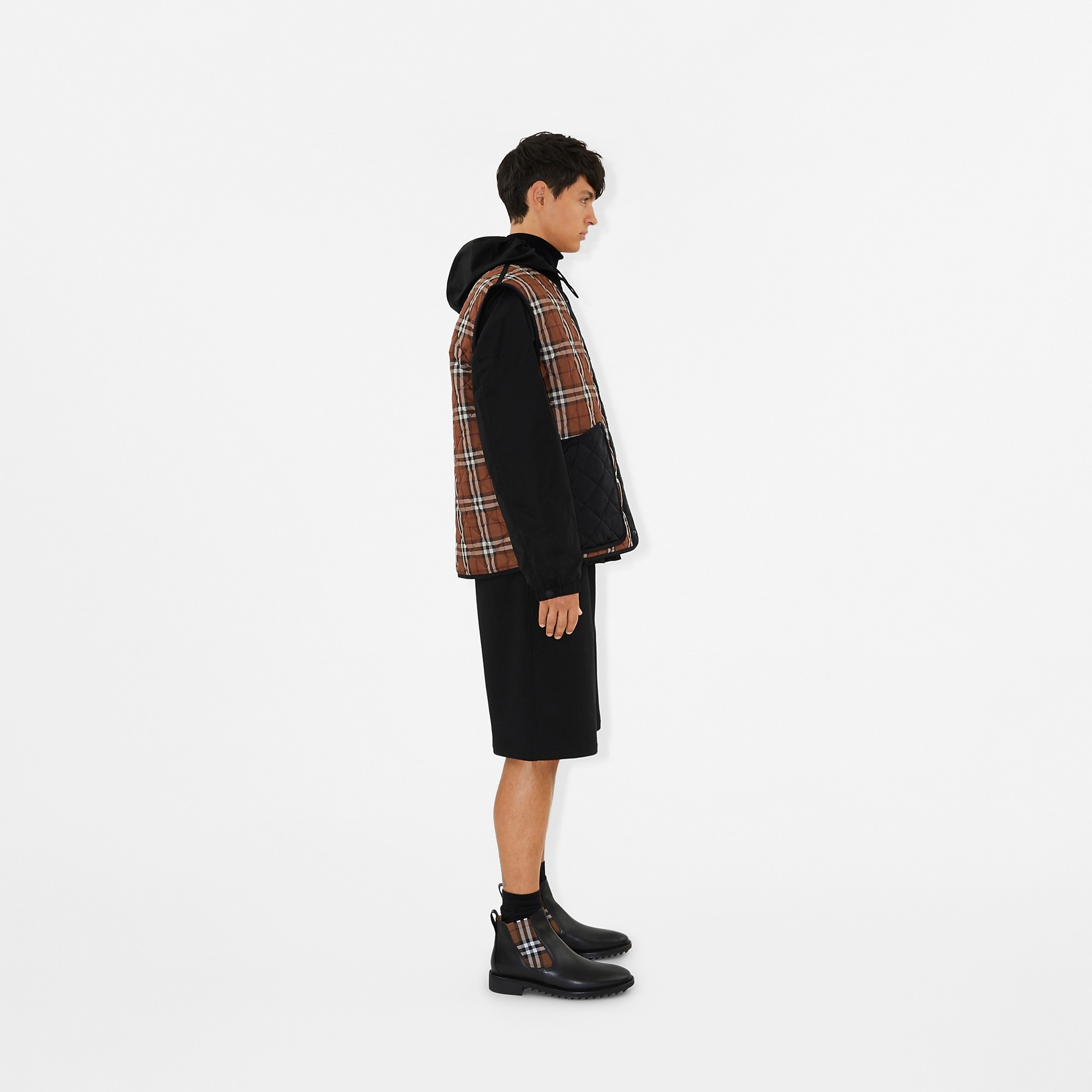 Vintage Check Detail Leather Chelsea Boots - 2