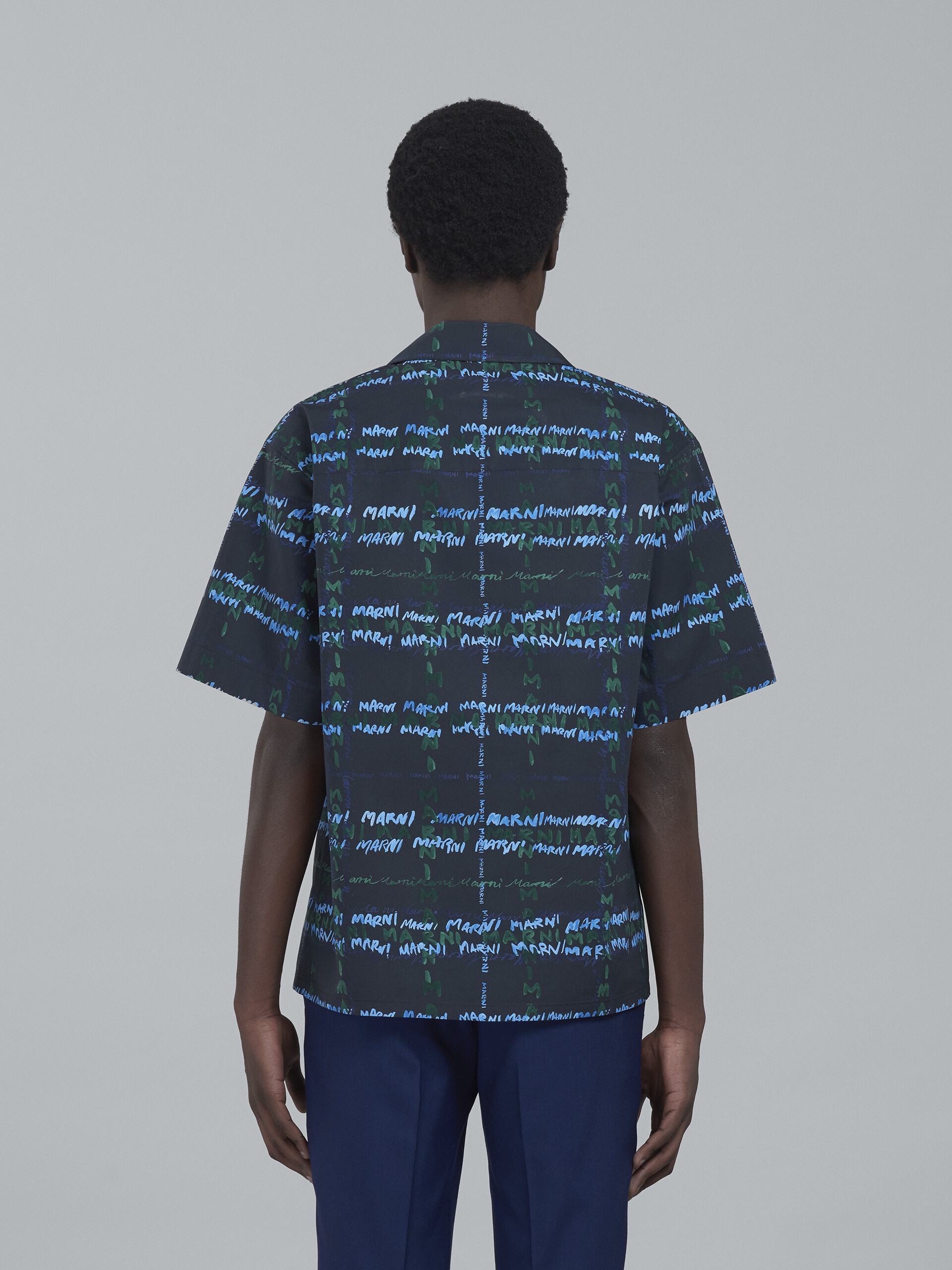 CROSSROADS PRINT POPLIN BOWLING SHIRT - 3