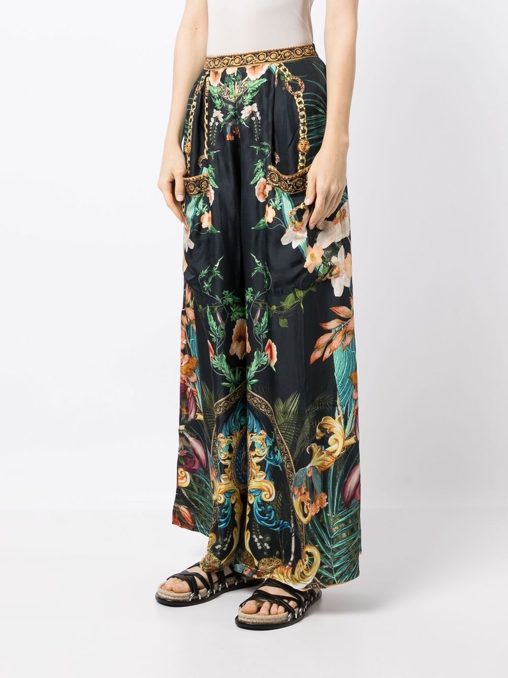 graphic-print wide-leg trousers - 3