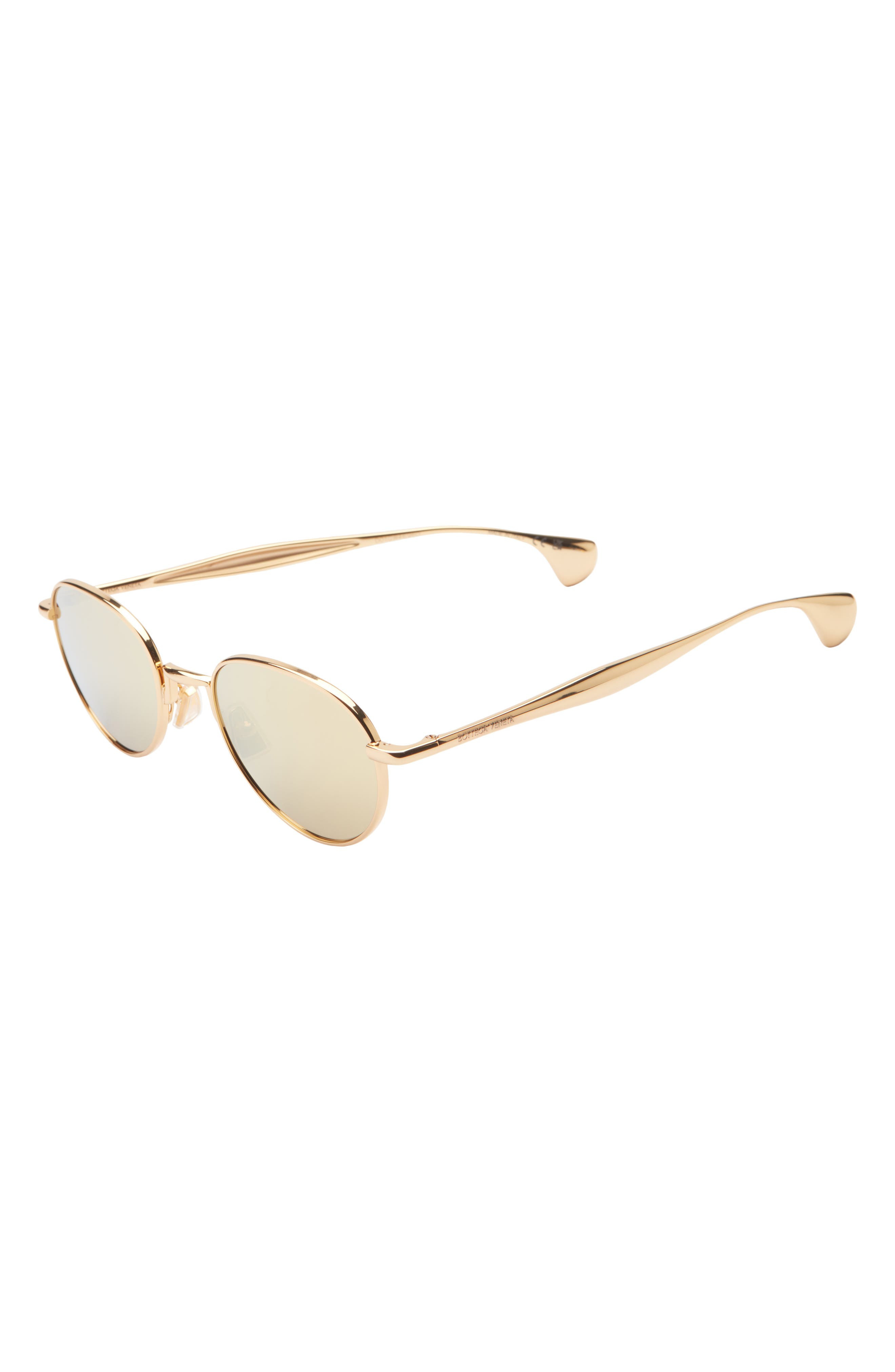 Bottega Veneta 50mm Small Oval Sunglasses in Gold at Nordstrom - 2