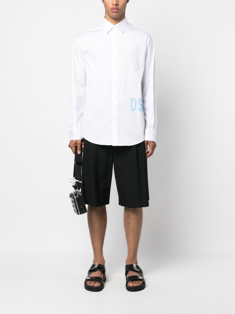 logo-print cotton shirt - 2